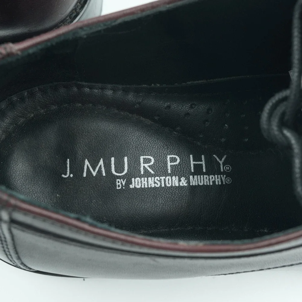 J. Murphy Johnston & Murphy Dress Shoes Mens 9.5M Burgundy Cap Toe Leather‎